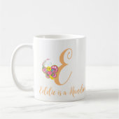 Lettre papillon E Mug florale (Gauche)