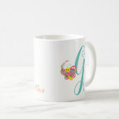 Lettre papillon G Mug florale (Devant droit)