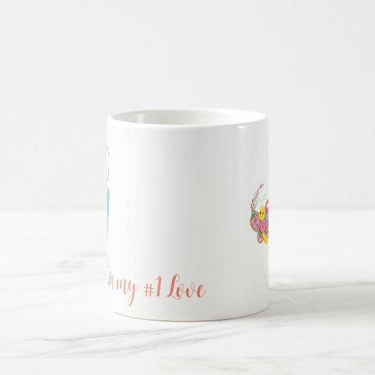 Lettre papillon G Mug florale (Centre)