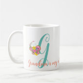 Lettre papillon G Mug florale (Gauche)