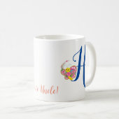 Lettre papillon H Mug florale (Devant droit)