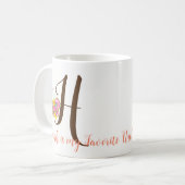 Lettre papillon H Mug florale (Devant gauche)