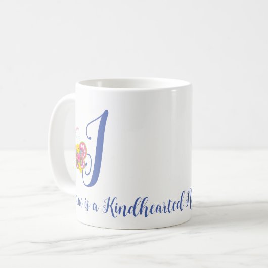 Lettre papillon I Mug florale (Devant gauche)