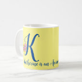 Lettre papillon K Mug florale (Devant gauche)