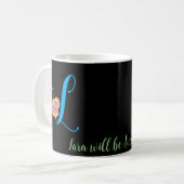Lettre papillon L Mug florale (Devant gauche)