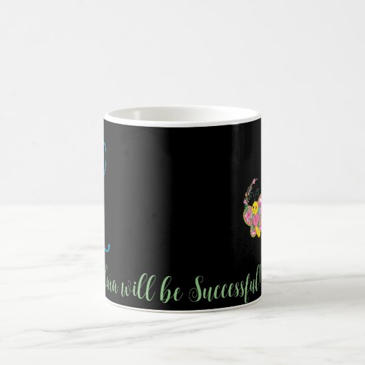 Lettre papillon L Mug florale (Centre)