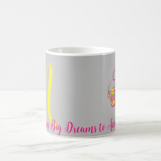 Lettre papillon M Mug florale (Centre)