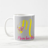 Lettre papillon M Mug florale (Gauche)