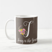 Lettre papillon T Mug florale (Gauche)