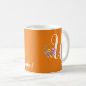Lettre papillon U Mug florale (Devant droit)