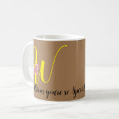 Lettre papillon W Mug florale (Devant gauche)