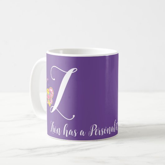 Lettre papillon Z Mug florale (Devant gauche)