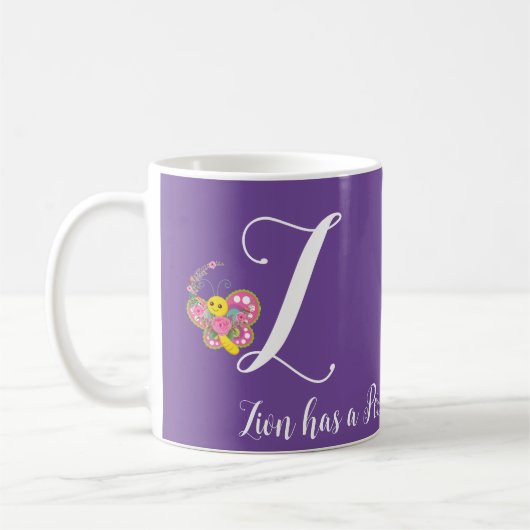 Lettre papillon Z Mug florale (Gauche)