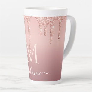 Lettre Parties scintillant or rose Mug Nom personn