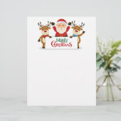 Lettre Père Noël avec son en-tête de rennes (Debout devant)