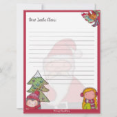 Lettre père Noël Modèle - Carte de vacances à impr (Devant)