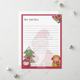 Lettre père Noël Modèle - Carte de vacances à impr