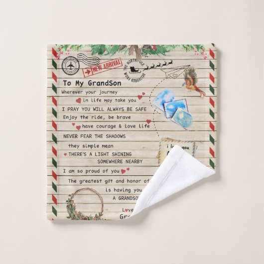 Lettre Personnalisée À Mon Petit-Fils De Grand-Pèr (Gant de toilette)