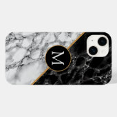 Lettre personnalisée coque iphone en marbre noir b (Verso (horizontal))