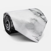 Lettre personnalisée Cravate noir blanc marbre (Roulé)