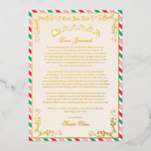 Lettre personnalisée de Père Noël Foil Invitation