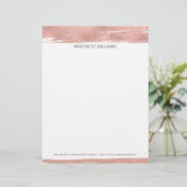 Lettre Personnalisée En-tête de brosse Rose or moderne (Debout devant)