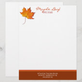 Lettre Personnalisée En-tête de feuille d'érable (Devant / Derrière)