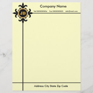 Lettre Personnalisée Fleur de lis monogramme En-tête