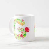 Lettre personnalisée G en Fleurs Café Mug (Devant gauche)
