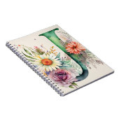 Lettre personnalisée J Carnet d'aquarelle florale (Côté Droit)
