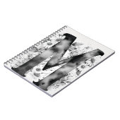 Lettre personnalisée M Carnet d'aquarelle florale (Côté gauche)