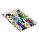 Lettre personnalisée M Carnet d'aquarelle florale (Côté Droit)