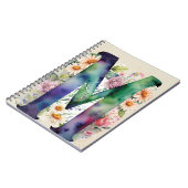 Lettre personnalisée M Carnet d'aquarelle florale (Côté gauche)