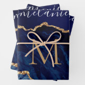 Lettre personnalisée Marine Blue Gold Nom Papier d (En situation)