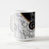 Lettre personnalisée Monogramme Marbre Café Mug (Devant gauche)