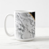Lettre personnalisée Monogramme Marbre Café Mug (Gauche)