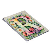 Lettre personnalisée R Carnet d'aquarelle florale (Côté Droit)