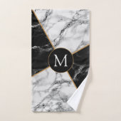 Lettre personnalisée Serviette de bain Set Marbre (Serviette à main)