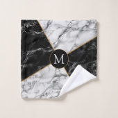 Lettre personnalisée Serviette de bain Set Marbre (Gant de toilette)