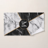 Lettre personnalisée Serviette de bain Set Marbre (Serviette à main)