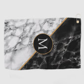 Lettre personnalisée Serviette de golf noire et Ma (Horizontal)