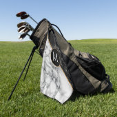 Lettre personnalisée Serviette de golf noire et Ma (Vert)