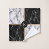Lettre personnalisée Serviettes de bain Marbre noi (Gant de toilette)