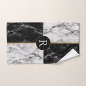Lettre personnalisée Serviettes de bain Marbre noi (Serviette à main)