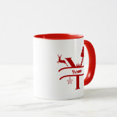 Lettre personnalisée Y Nom Monogramme de Noël Mug (Devant droit)