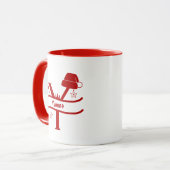 Lettre personnalisée Y Nom Monogramme de Noël Mug (Devant gauche)