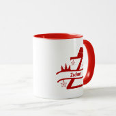 Lettre personnalisée Z Nom Monogramme de Noël Mug (Devant droit)