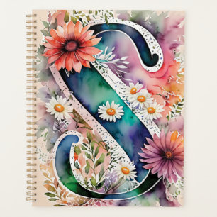 LETTRE PERSONNELLE S Carnet D'Aquarelle Florale