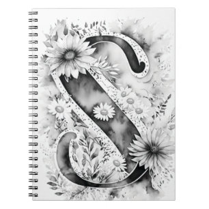 LETTRE PERSONNELLE S Carnet D'Aquarelle Florale