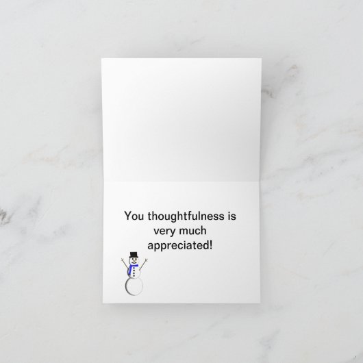 LETTRE PORTE "Merci" Carte pour notes (Intérieur)